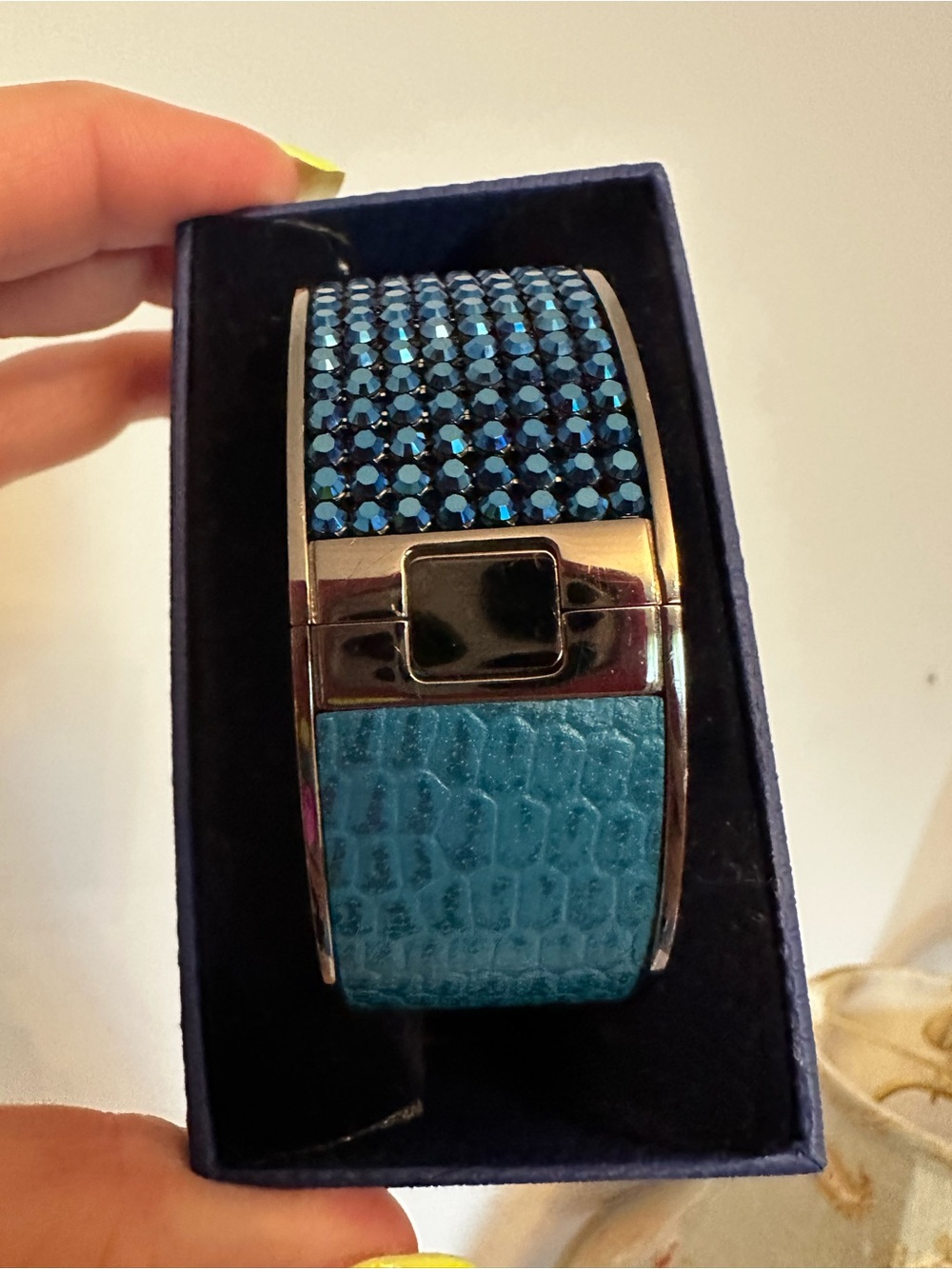 Swarovski Wide Interval Bangle Blue